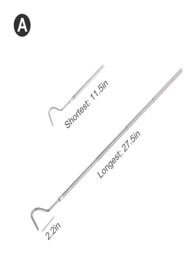 WACOOL 2 in 1 Collapsible Snake Hook, Adjustable Snake Tong Snake Grabber Cather Stick Handheld Pick-up Tool, 2 Hooks Suitable for Small Snake & Large Snake Catching Controlling Moving - Image 4